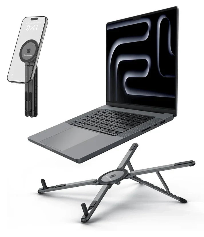 Foldable 360° Adjustable Holder with 8-Level Height Magnetic Aluminum Alloy HaloStand