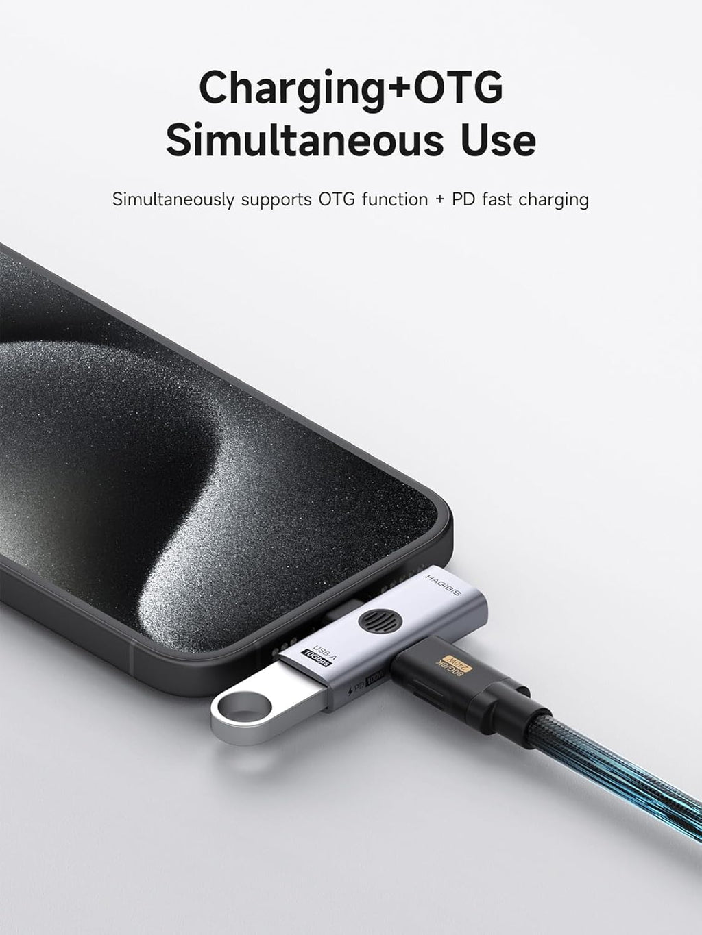 2-in-1 USB-C OTG Adapter 100W PD