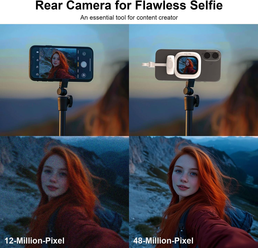 UltraView Pro Rear Selfie Display Screen with Live Camera Mirror