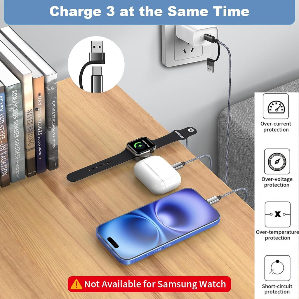 FlexCharge 3-in-2 USB-C Fast Charging Cable