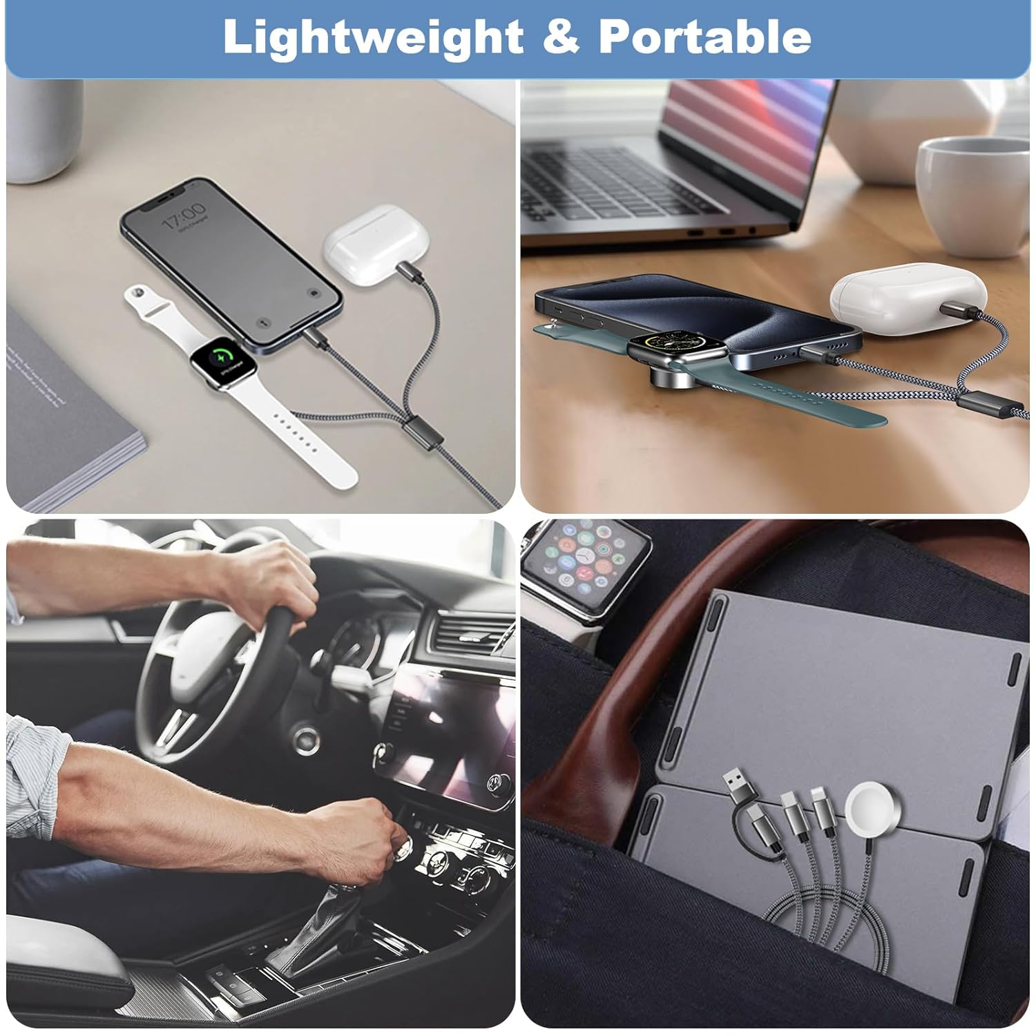 FlexCharge 3-in-2 USB-C Fast Charging Cable