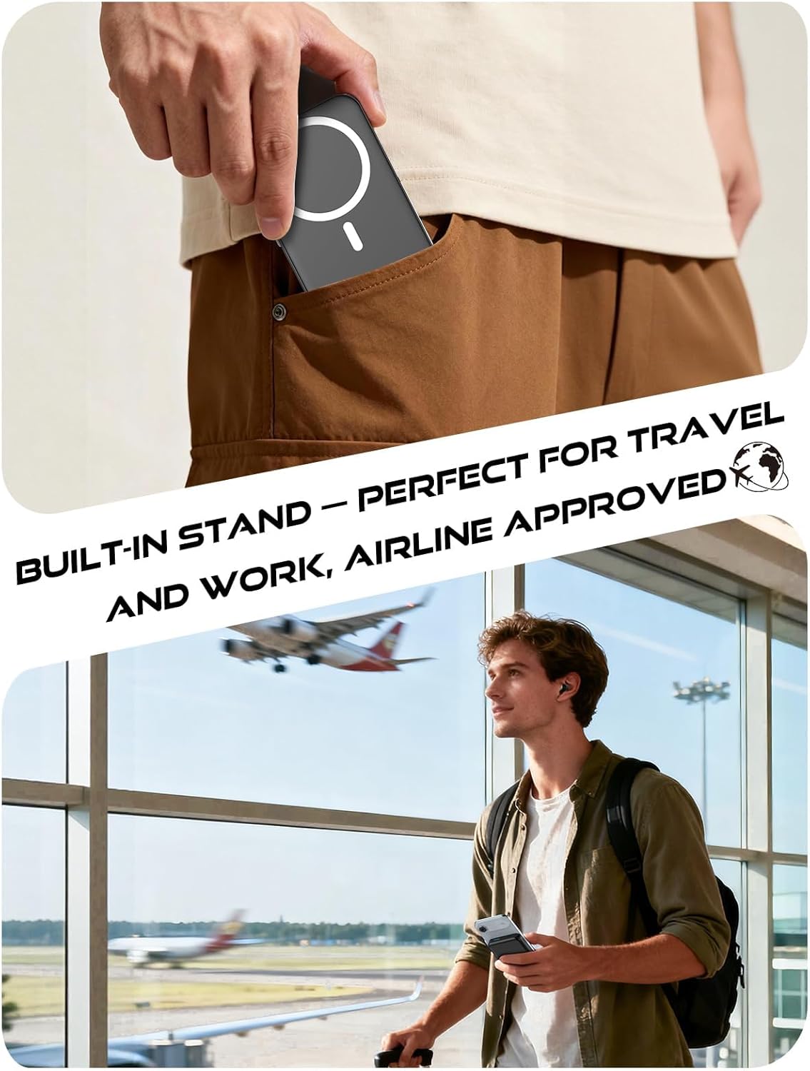 MagSafe 10000mAh Magnetic Power Bank with Stand