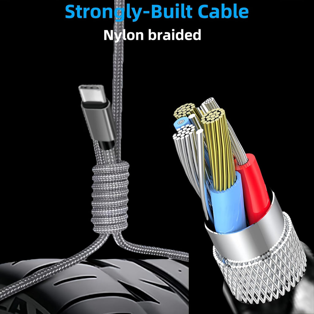FlexCharge 3-in-2 USB-C Fast Charging Cable