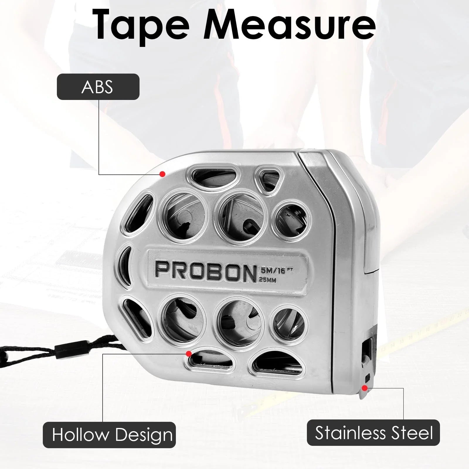 Stainless Steel Tape Measure, Hollow Design, Waterproof, Double-Sided